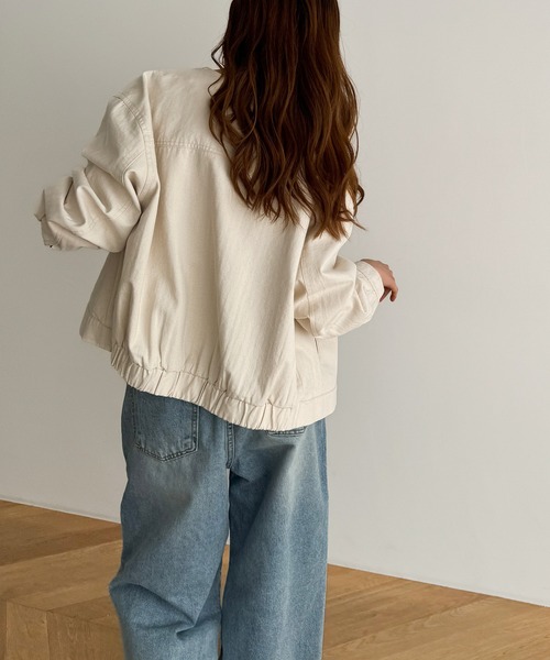 CANAL JEAN(キャナルジーン)の「El mar ヘリンボーンノーカラージャケット(ノーカラージャケット・レディース・キナリ・ONE SIZE)」の3枚目の写真