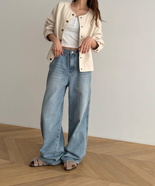 CANAL JEAN(キャナルジーン)の「El mar ヘリンボーンノーカラージャケット(ノーカラージャケット・レディース・キナリ・ONE SIZE)」の5枚目の写真