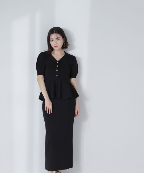 NATURAL BEAUTY BASIC(ナチュラルビューティーベーシック)の「◇ペプラムニット&スカートセット(ワンピース・レディース・グレー/ブラック・MEDIUM/P/S)」の9枚目の写真