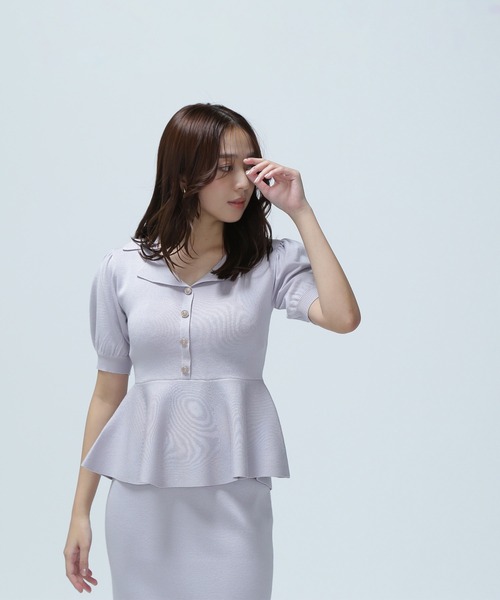 NATURAL BEAUTY BASIC(ナチュラルビューティーベーシック)の「◇ペプラムニット&スカートセット(ワンピース・レディース・グレー/ブラック・MEDIUM/P/S)」の15枚目の写真