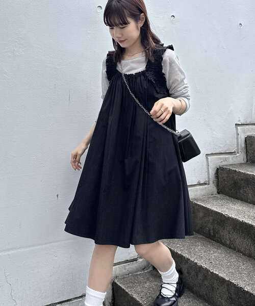【umm.】肩フリルミニワンピース Discoat｜【umm.】肩フリルミニワンピース | Rakuten Fashion
