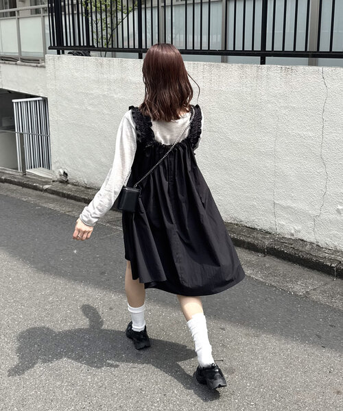 ディスコート 肩フリルミニワンピース umm. セール】【umm.】肩フリルミニワンピース（ワンピース