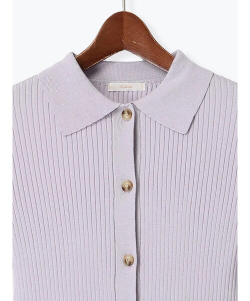 Te chichi（テチチ）の「リブポロカラーニットカーディガン《2025spring catalog item》（カーディガン/ボレロ・レディース・チャコールグレー/グレー/ラベンダー・F）」の11枚目の写真