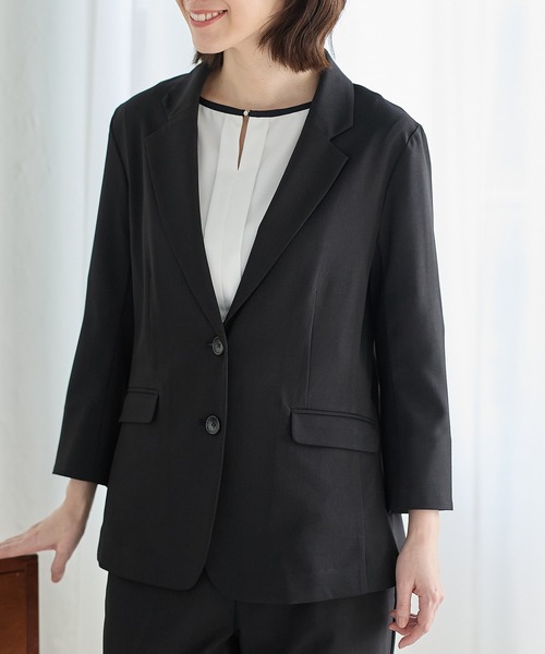 TAILORED BASIC Vol.2レディース　テーラード M～L】2ボタンテーラードジャケット【ストレッチ