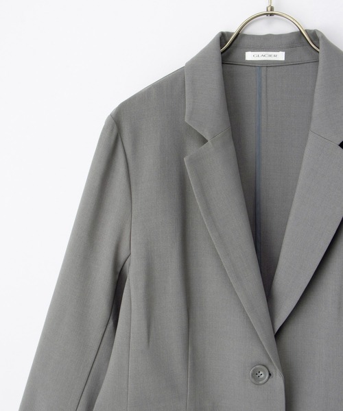 Honeys(ハニーズ)の「【ストレッチ・ウォッシャブル・イージーケア・接触冷感】8分袖2つ釦テーラードジャケット(テーラードジャケット・レディース・ネイビー/ベージュ/ブラック/グレー・3L/L/LL/M/S)」の5枚目の写真