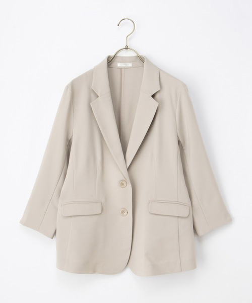 Honeys(ハニーズ)の「【ストレッチ・ウォッシャブル・イージーケア・接触冷感】8分袖2つ釦テーラードジャケット(テーラードジャケット・レディース・ネイビー/ベージュ/ブラック/グレー・3L/L/LL/M/S)」の6枚目の写真