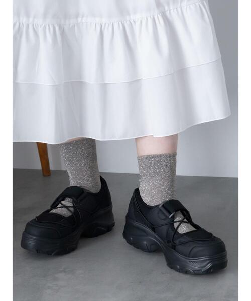 ehka sopo(エヘカソポ)の「ストラップスニーカー(スニーカー・レディース・ブラック/オフホワイト/グレー・M/L)」の3枚目の写真