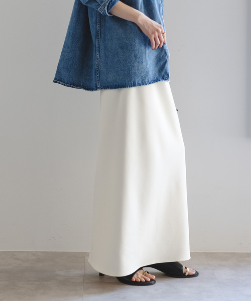 Noble（ノーブル）の「《追加》コンフォートジャージーライクタイトスカート 2（スカート・レディース・ブラック/ホワイト・40/34/36/38）」の11枚目の写真