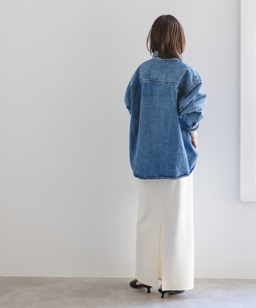 Noble（ノーブル）の「《追加》コンフォートジャージーライクタイトスカート 2（スカート・レディース・ブラック/ホワイト・40/34/36/38）」の15枚目の写真