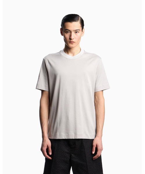 EMPORIO ARMANI（エンポリオアルマーニ）の「【エンポリオ アルマーニ】Tシャツ ジャージー トリムクルーネック（Tシャツ/カットソー・メンズ・ネイビー/グレー・LARGE/MEDIUM/SMALL/X-LARGE/X-SMALL/XX-LARGE/XXX-LARGE/XX-SMALL）」の2枚目の写真