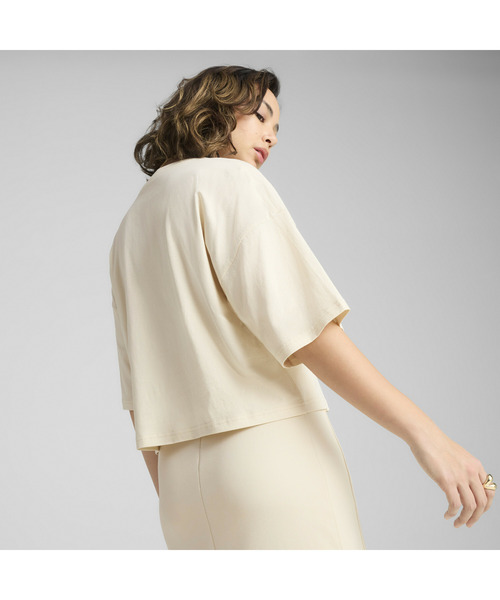 PUMA（プーマ）の「PUMA プーマ ウィメンズ ワードローブ ESS オーバーサイズ ショート 半袖 Tシ（Tシャツ/カットソー・レディース・オフホワイト/ブラック/パープル/カーキ・X-SMALL/MEDIUM/SMALL/LARGE/X-LARGE）」の10枚目の写真