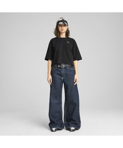 PUMA（プーマ）の「PUMA プーマ ウィメンズ ワードローブ ESS オーバーサイズ ショート 半袖 Tシ（Tシャツ/カットソー・レディース・オフホワイト/ブラック/パープル/カーキ・X-SMALL/MEDIUM/SMALL/LARGE/X-LARGE）」の6枚目の写真