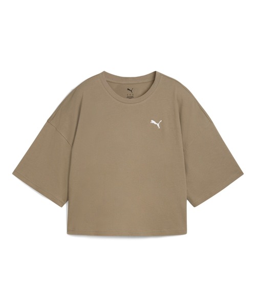 PUMA（プーマ）の「PUMA プーマ ウィメンズ ワードローブ ESS オーバーサイズ ショート 半袖 Tシ（Tシャツ/カットソー・レディース・オフホワイト/ブラック/パープル/カーキ・X-SMALL/MEDIUM/SMALL/LARGE/X-LARGE）」の3枚目の写真