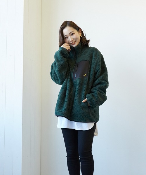 KANGOL（カンゴール）の「【RS】【KANGOL】ハイネック　ボアジップジャケット（ブルゾン・レディース・モカ/ホワイト/その他/ブラック/ベージュ・MEDIUM/LARGE/X-LARGE）」の22枚目の写真