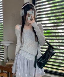 lilful（リルフル）の「オフショル レイヤードアシメロンT【2点セット】（Tシャツ/カットソー）」