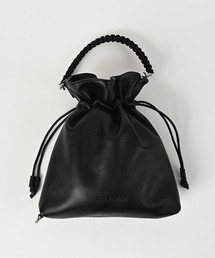 【ADAMPATEK/アダムパテック】new shrink leather drawstring mini bag/レザー巾着ミニバッグ