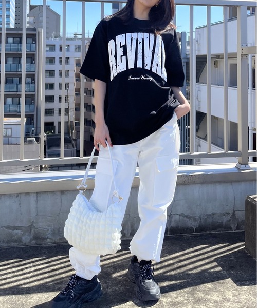 spiritoso（スピリトーゾ）の「【spiritoso】REVIVAL 発泡PTビッグシルエットTシャツ（Tシャツ/カットソー・レディース・ネイビー/ブラック/ホワイト・LARGE/MEDIUM）」の21枚目の写真