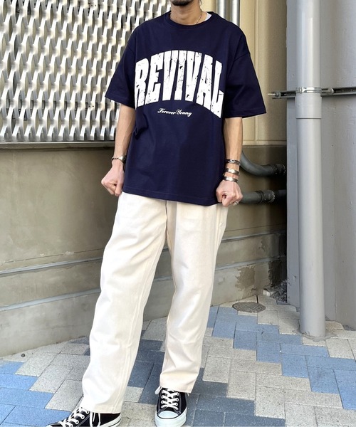 spiritoso（スピリトーゾ）の「【spiritoso】REVIVAL 発泡PTビッグシルエットTシャツ（Tシャツ/カットソー・レディース・ネイビー/ブラック/ホワイト・LARGE/MEDIUM）」の6枚目の写真