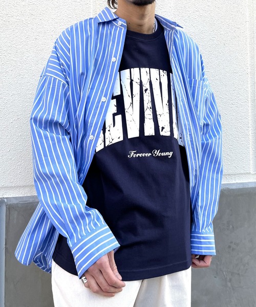 spiritoso（スピリトーゾ）の「【spiritoso】REVIVAL 発泡PTビッグシルエットTシャツ（Tシャツ/カットソー・レディース・ネイビー/ブラック/ホワイト・LARGE/MEDIUM）」の7枚目の写真