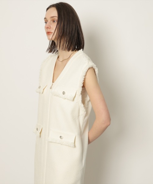 CADUNE（カデュネ）の「ツィードベストワンピース（ワンピース）」 - WEAR