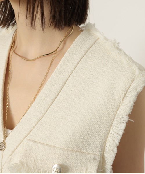 CADUNE（カデュネ）の「ツィードベストワンピース（ワンピース）」 - WEAR