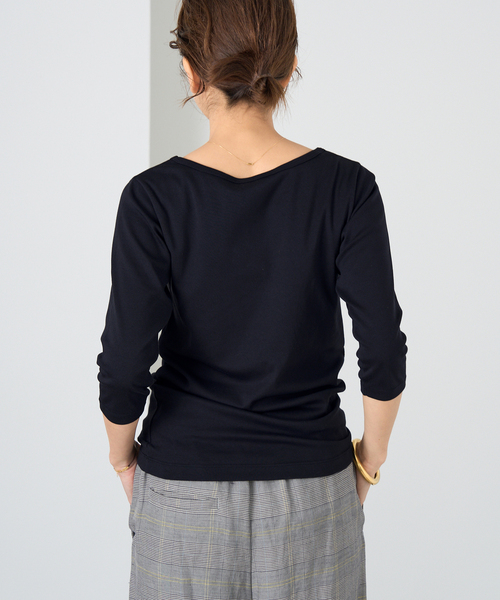 ATON/エイトン 別注 SUVIN FRAISE ボートネック Tシャツ（T