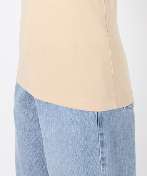 IENA(イエナ)の「ATON/エイトン 別注 SUVIN FRAISE ボートネック Tシャツ(Tシャツ/カットソー・レディース・ベージュ/ホワイト/ネイビー・FREE)」の9枚目の写真