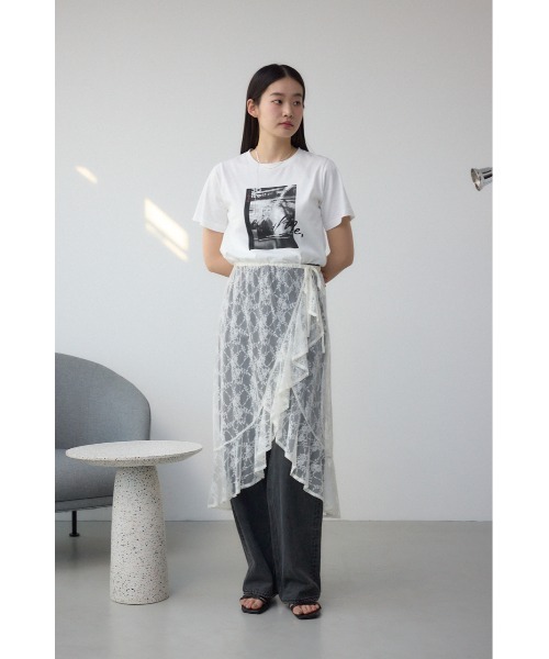 AZUL by moussy(アズールバイマウジー)の「2WAYレースラッフルフリルスカート(スカート・レディース・アイボリー/ブラック・FREE)」の21枚目の写真