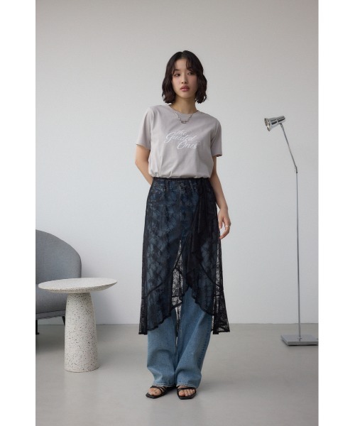 AZUL by moussy(アズールバイマウジー)の「2WAYレースラッフルフリルスカート(スカート・レディース・アイボリー/ブラック・FREE)」の10枚目の写真
