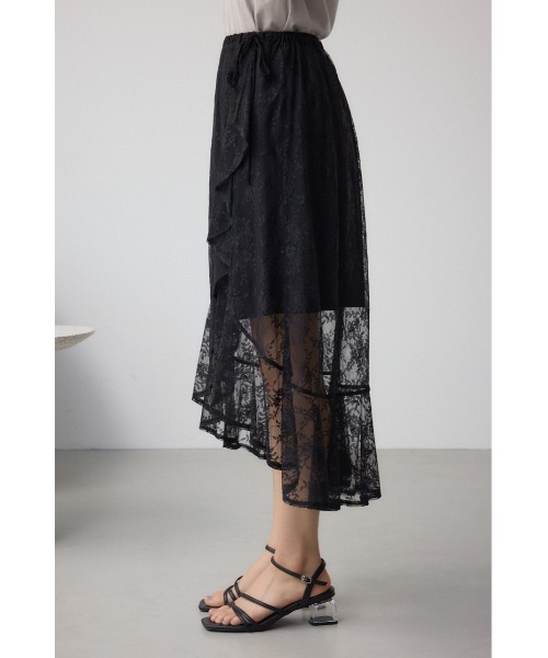 AZUL by moussy(アズールバイマウジー)の「2WAYレースラッフルフリルスカート(スカート・レディース・アイボリー/ブラック・FREE)」の8枚目の写真
