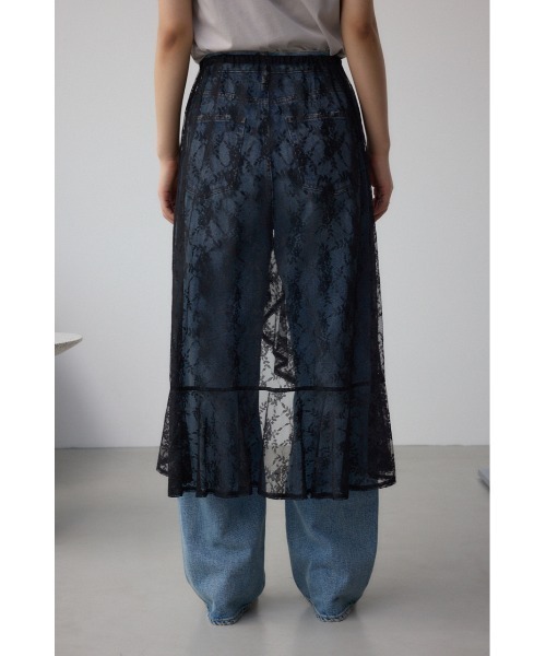 AZUL by moussy(アズールバイマウジー)の「2WAYレースラッフルフリルスカート(スカート・レディース・アイボリー/ブラック・FREE)」の3枚目の写真