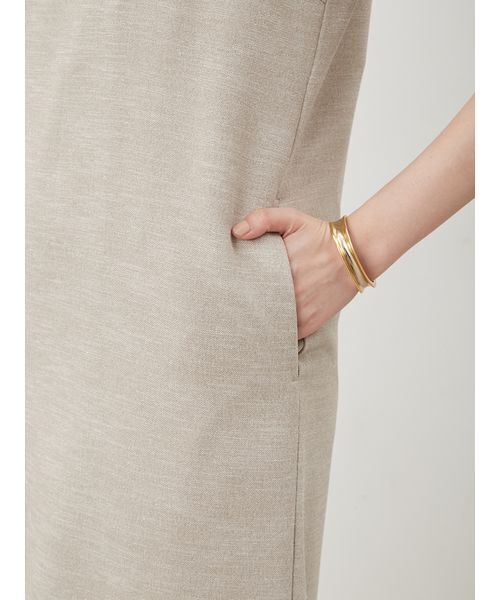 セール】リネンライクアメスリIラインマキシワンピース