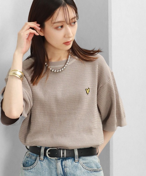 LYLE&SCOTT(ライルアンドスコット)の「【LYLE&SCOTT/ライルアンドスコット】 ワンポイント ニット半袖Tシャツ(ニット/セーター・メンズ・ブルー/ベージュ/スミクロ/ブラック・LL/M/L)」の3枚目の写真