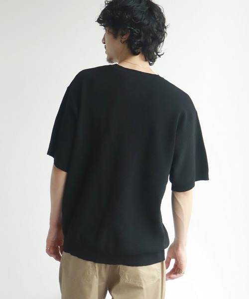 LYLE&SCOTT(ライルアンドスコット)の「【LYLE&SCOTT/ライルアンドスコット】 ワンポイント ニット半袖Tシャツ(ニット/セーター・メンズ・ブルー/ベージュ/スミクロ/ブラック・LL/M/L)」の8枚目の写真