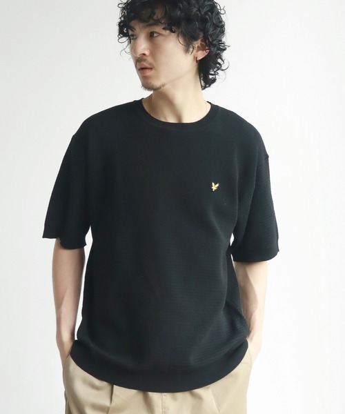 LYLE&SCOTT(ライルアンドスコット)の「【LYLE&SCOTT/ライルアンドスコット】 ワンポイント ニット半袖Tシャツ(ニット/セーター・メンズ・ブルー/ベージュ/スミクロ/ブラック・LL/M/L)」の6枚目の写真