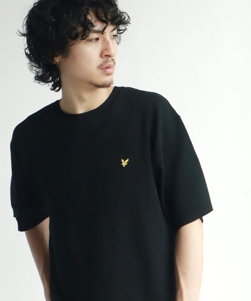 LYLE&SCOTT(ライルアンドスコット)の「【LYLE&SCOTT/ライルアンドスコット】 ワンポイント ニット半袖Tシャツ(ニット/セーター・メンズ・ブルー/ベージュ/スミクロ/ブラック・LL/M/L)」の5枚目の写真