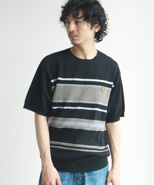 LYLE&SCOTT(ライルアンドスコット)の「【LYLE&SCOTT/ライルアンドスコット】 ワンポイント ニット半袖Tシャツ(ニット/セーター・メンズ・ブルー/ベージュ/スミクロ/ブラック・LL/M/L)」の16枚目の写真