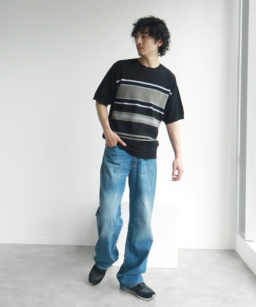 LYLE&SCOTT(ライルアンドスコット)の「【LYLE&SCOTT/ライルアンドスコット】 ワンポイント ニット半袖Tシャツ(ニット/セーター・メンズ・ブルー/ベージュ/スミクロ/ブラック・LL/M/L)」の18枚目の写真