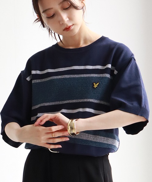 LYLE&SCOTT(ライルアンドスコット)の「【LYLE&SCOTT/ライルアンドスコット】 ワンポイント ニット半袖Tシャツ(ニット/セーター・メンズ・ブルー/ベージュ/スミクロ/ブラック・LL/M/L)」の10枚目の写真