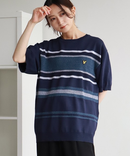 LYLE&SCOTT(ライルアンドスコット)の「【LYLE&SCOTT/ライルアンドスコット】 ワンポイント ニット半袖Tシャツ(ニット/セーター・メンズ・ブルー/ベージュ/スミクロ/ブラック・LL/M/L)」の12枚目の写真