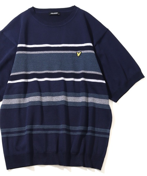 LYLE&SCOTT(ライルアンドスコット)の「【LYLE&SCOTT/ライルアンドスコット】 ワンポイント ニット半袖Tシャツ(ニット/セーター・メンズ・ブルー/ベージュ/スミクロ/ブラック・LL/M/L)」の21枚目の写真