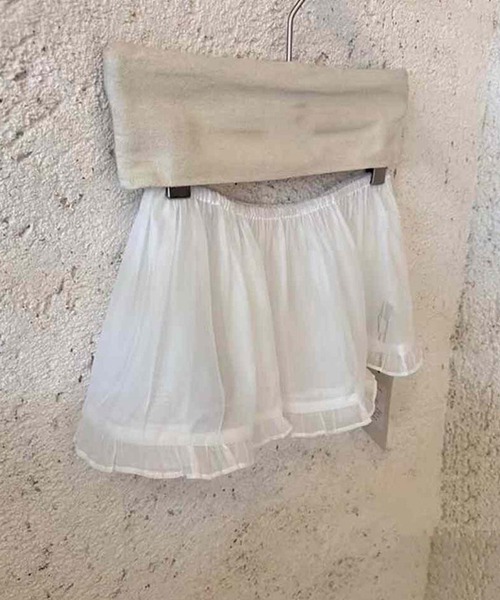 ROOPTOKYO（ループトウキョウ）の「シアー素材 ミニスカート（スカート・レディース・アイボリー・FREE）」の2枚目の写真