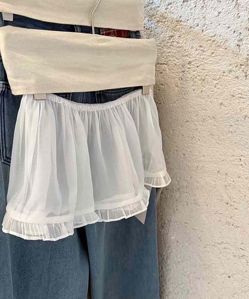 ROOPTOKYO（ループトウキョウ）の「シアー素材 ミニスカート（スカート・レディース・アイボリー・FREE）」の3枚目の写真