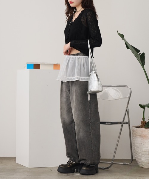 ROOPTOKYO（ループトウキョウ）の「シアー素材 ミニスカート（スカート・レディース・アイボリー・FREE）」の14枚目の写真