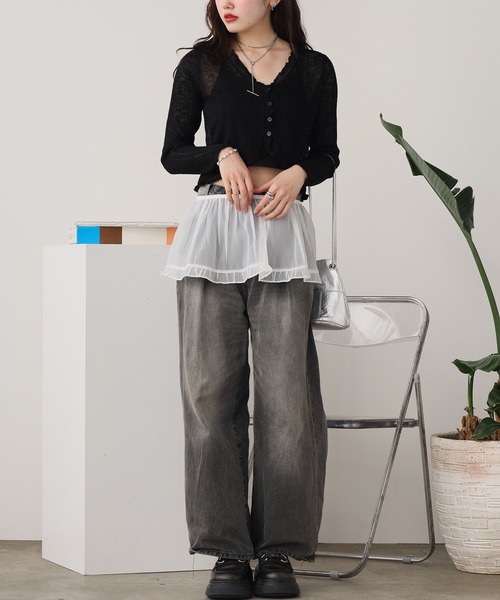 ROOPTOKYO（ループトウキョウ）の「シアー素材 ミニスカート（スカート・レディース・アイボリー・FREE）」の15枚目の写真