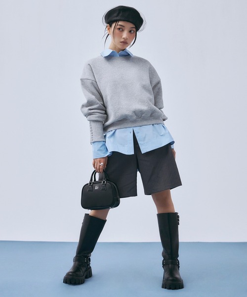 EIMY ISTOIRE(エイミーイストワール)の「マーベルトハーフパンツ(その他パンツ・レディース・ベージュ/ストライプ/アイボリー・S/M)」の3枚目の写真