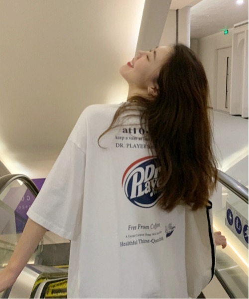 ARCHIVER(アーカイバ)の「【Bz】カラーBIGTシャツ Dr Player(MA/EK107)(Tシャツ/カットソー・レディース・ブラック/ホワイト/グリーン/パープル・FREE)」の6枚目の写真