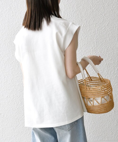 SHIPS any(シップス エニィ)の「SHIPS any:〈UVカット/汗染み防止加工/吸水速乾/洗濯機可能〉カノコ フレンチ TEE(Tシャツ/カットソー・レディース・ネイビー/カーキ/ホワイト・ONE SIZE)」の5枚目の写真