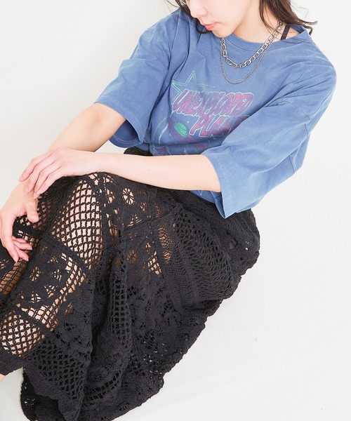 GORGE（ゴージ）の「《ピグメント加工×ヴィンテージ風ロゴ》ユニセックス ビッグTシャツ 半袖 古着風 春夏秋対応（Tシャツ/カットソー・レディース・スミクロ/ブルー/ピンク・F）」の20枚目の写真