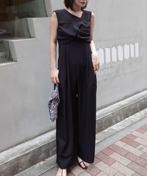 CORNERS（コーナーズ）の「リネンタッチアシメオールインワン（つなぎ/オールインワン・レディース）」
